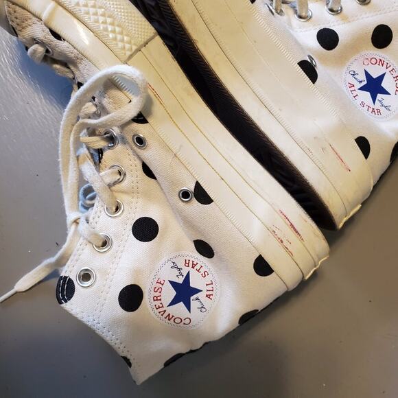 Comme Des Garcons PLAY x Converse Unisex Chuck Taylor High Top Sneakers Polka Do - Picture 6 of 12